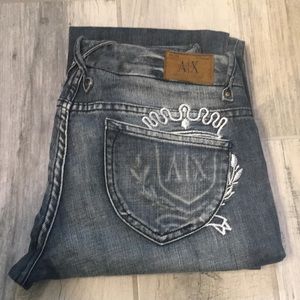 A/X exchange jeans size for with leather detail
